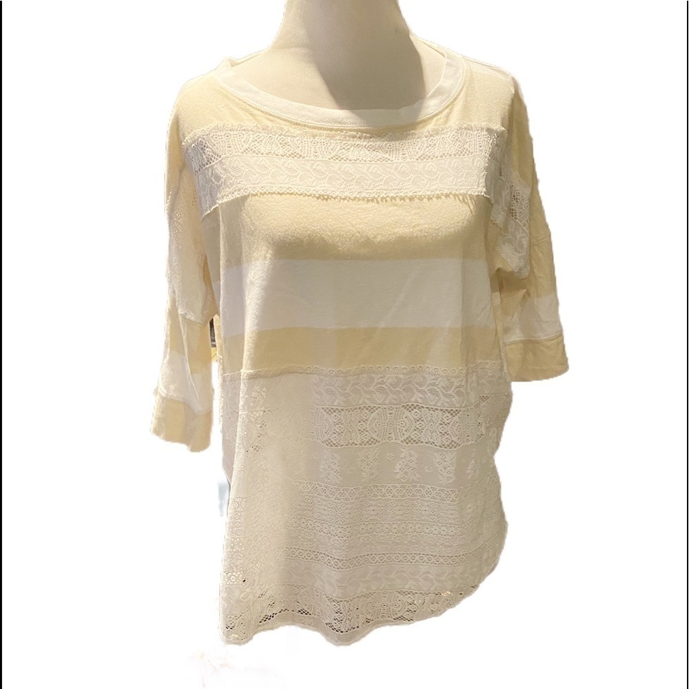 We the Free  XS striped lace shirt